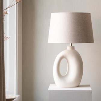 Ceramiczna lampa stołowa biała boho Ada (podstawa)